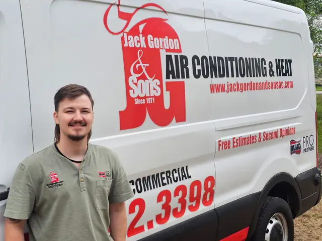 A Jack Gordon and Sons service van in Conroe, Texas